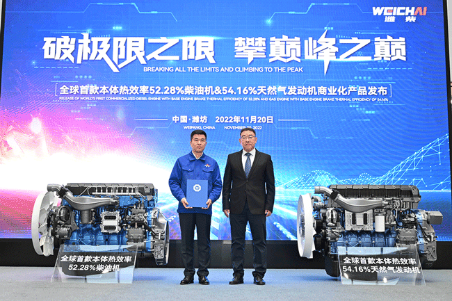 Weichai Releases the World's First Commercialized Diesel Engine with Base  Engine Thermal Efficiency of 52.28% and Natural Gas Engine with Base Engine  Thermal Efficiency of 54.16% - WEICHAI POWER CO.,LTD